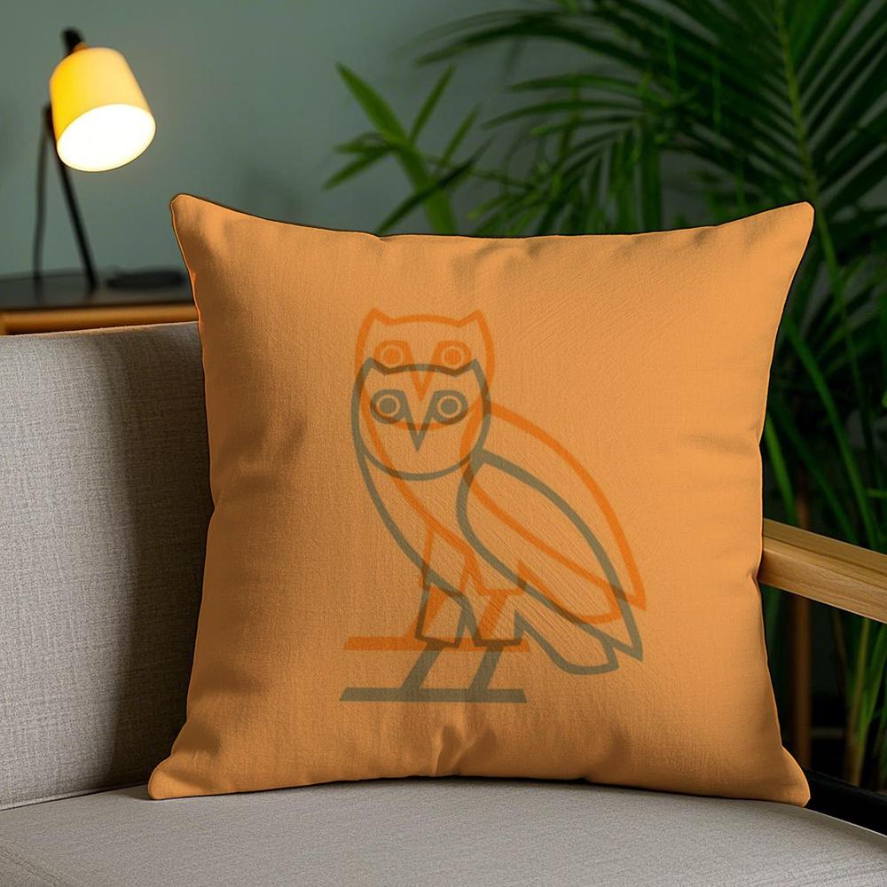 Luxury Drake O-O-Ovo O-Owls Cushion Cover Plush Fabric Soft Double-Sided Printed Sofa Pillow Case Colorfast Home Decor Gift