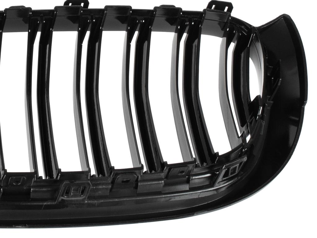 BMW X4 F26 14-17 Grille Inserts Between Headlights (Kidneys) Left + Right Set, Black Glossy Double Bar
