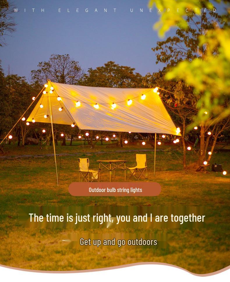 G50 Waterproof LED Solar String Lights for Outdoor Camping, Tents, and Courtyard Decoration.