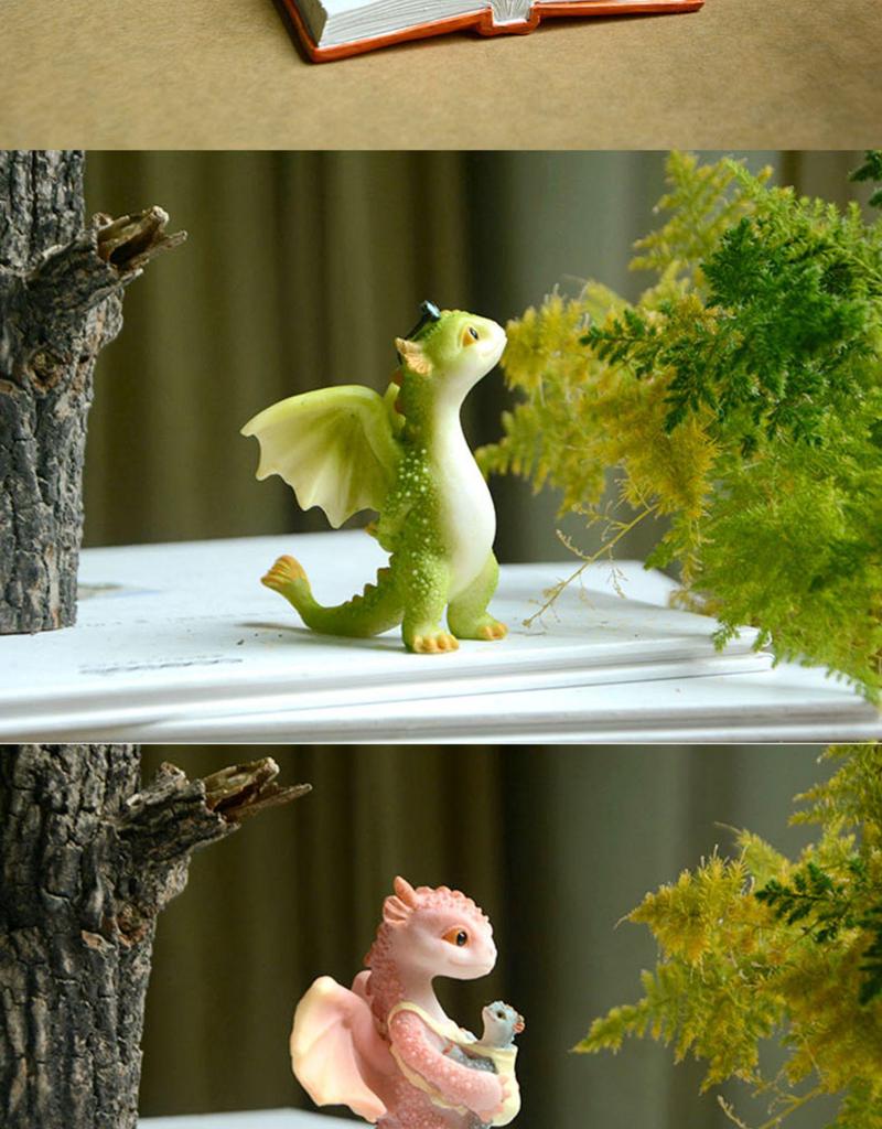 Adorable Cartoon Dragon Resin Ornament - Dinosaur Figure Gift for Friends & Teachers
