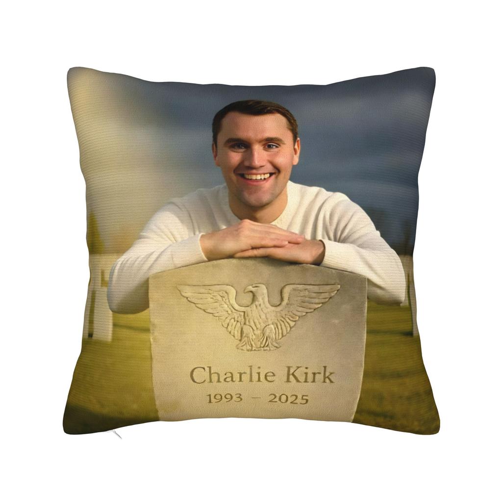 Charlie Kirk Meme Square Pillowcases Polyester Bed Car Cushion Cover Creative Decorative Throw Pillow Case 45*45