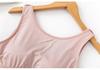 Modal Women's Wireless Strappy Tank Top with Built-in Bra Cups for Yoga