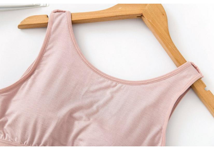 Modal Women's Wireless Strappy Tank Top with Built-in Bra Cups for Yoga