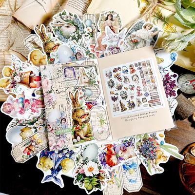Bunny Vintage Stickers Die Cuts Sticker Collection Kit For Scrapbooking Planner/Card Making/Journaling Project