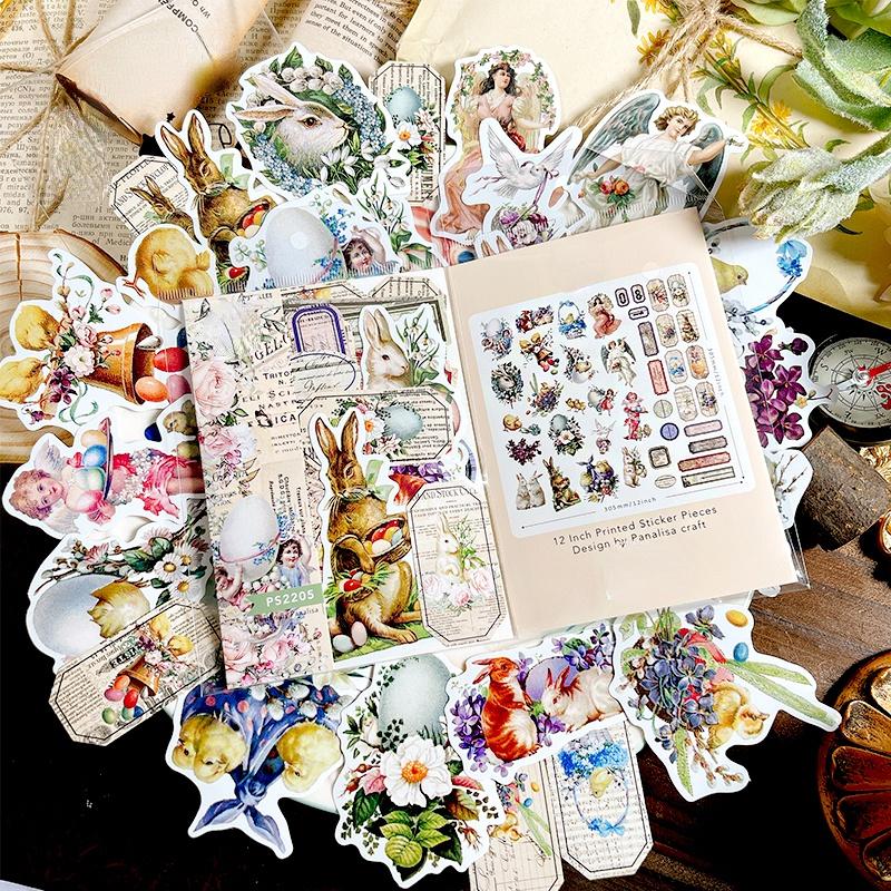 Bunny Vintage Stickers Die Cuts Sticker Collection Kit For Scrapbooking Planner/Card Making/Journaling Project