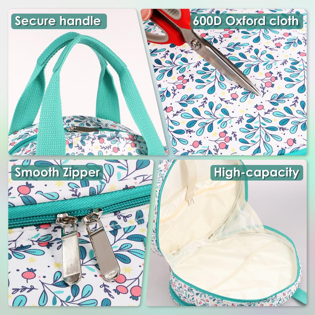 Oxford Cloth Cross Stitch Bag Embroidery Thread Bag Maple Leaf Round Organizer Bag Sewing Accessories Knit Embroidery Supplies