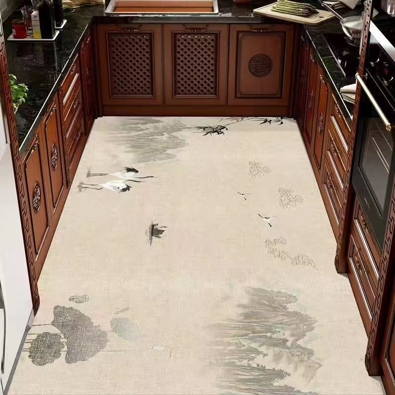 Diatomaceous earth kitchen floor mat: oil-proof, non-slip, water-absorbent, wipeable, stain-resistant, and quick-drying