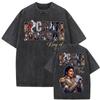 King of Pop Michael Jackson Bad World Tour T Shirts  Women Casual Loose Oversized T-shirts Hip Hop 90s Vintage Washed T-shirt
