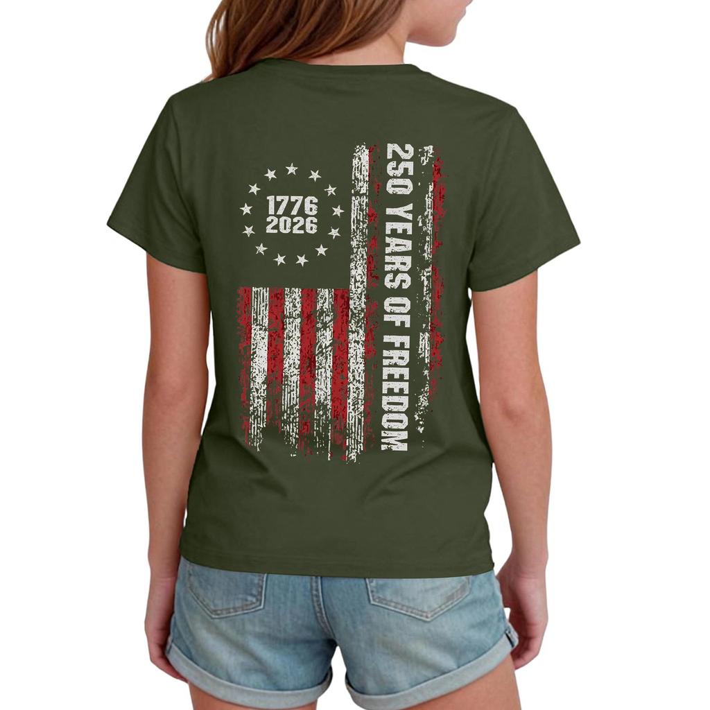 Boys' And Girls' Printed Fashion Casual Short-Sleeve T-Shirts