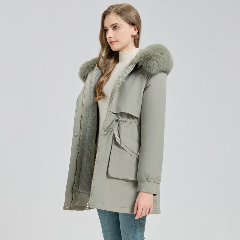 

Женское пальто-парка Linna со съемным меховым капюшоном, средней длины XXXL