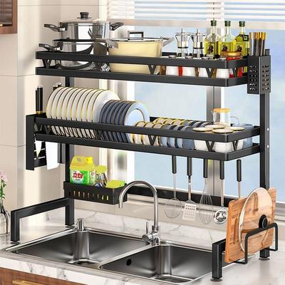 Multifunctional Kitchen Sink Organizer: Drying Rack for Dishes, Utensils, and Knife Holder