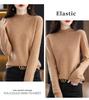 Women's Seamless Knit Half-High Neck Pullover: Loose, Slim-Fitting, Long Sleeve Sweater for Autumn/Winter