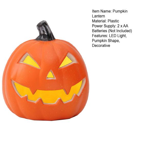 LED Pumpkin Lantern Battery-Powered Warm Light Halloween Lantern Energy-saving Indoor Outdoor Pumpkin Decor