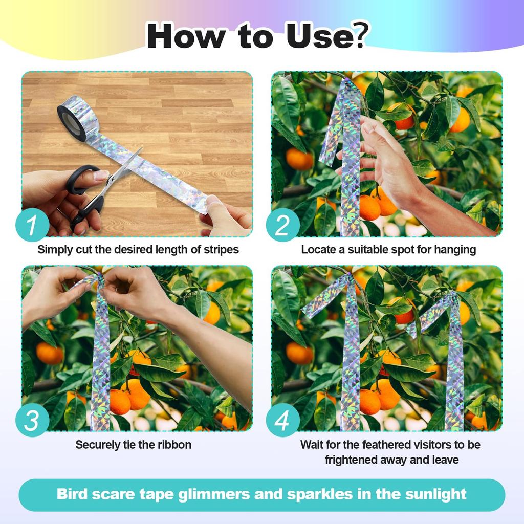 Colorful  Floral Square Bird Belt Balcony Orchard Bird Prevention Belt Bird Ribbon