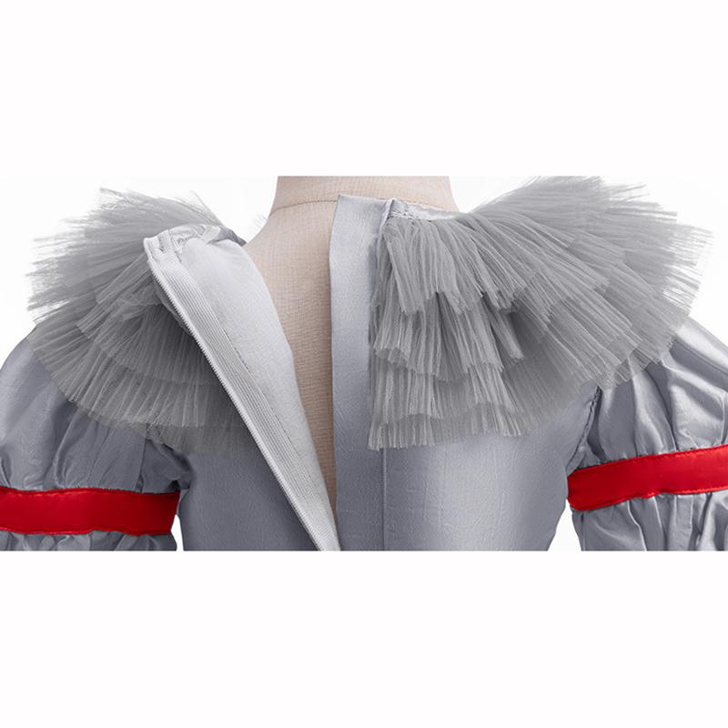 Kids Joker Cosplay Costume Horror Puff Sleeve Tulle Collar Pants Halloween Christmas