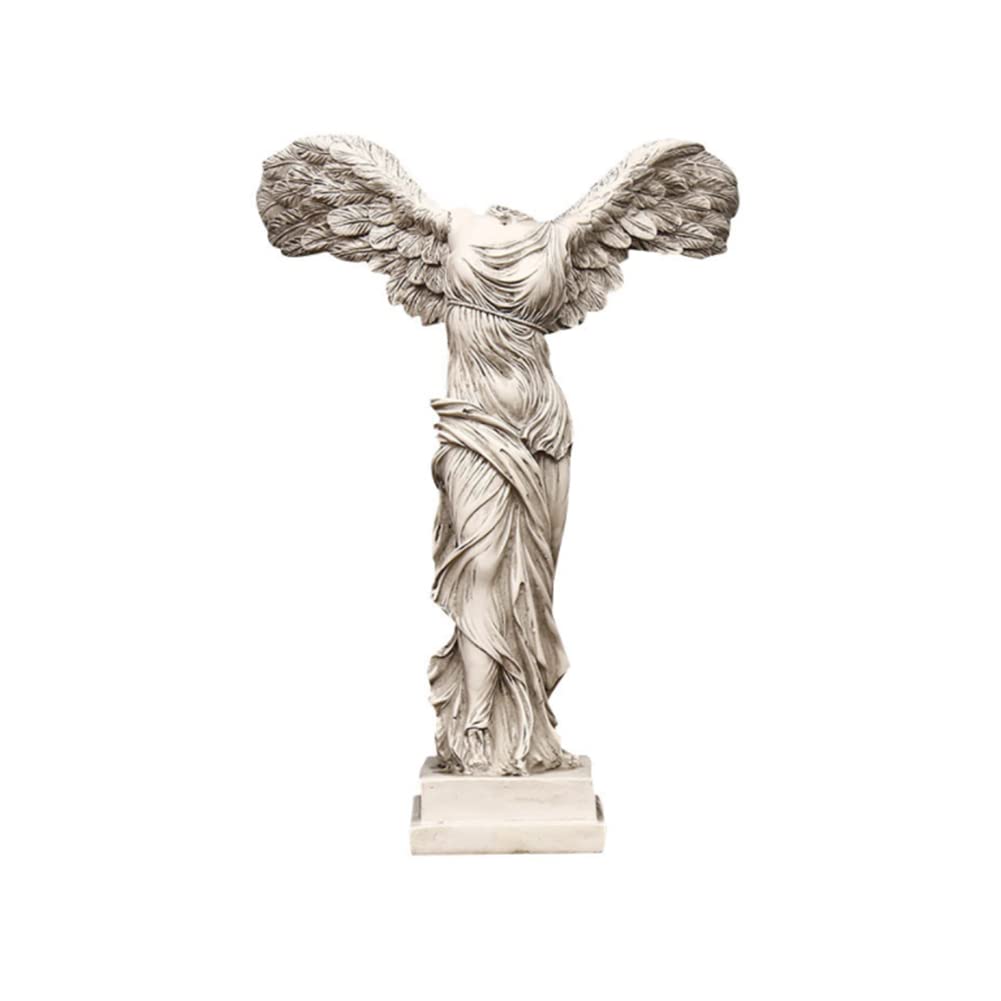 

[FUPUTWO] Winged Victory of Samothrace Plaster Statue Figurine, Goddess of Victory, Interior Object Replica (White, Small)