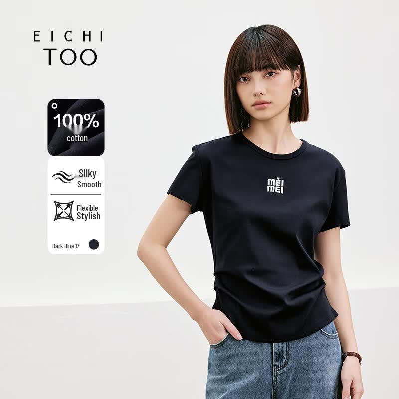 EICHITOO Women s Pleated Cotton Short Sleeve T-Shirt M