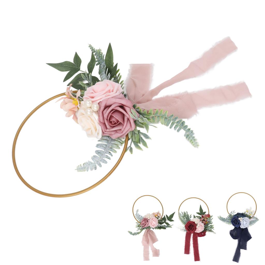 Artificial Succulents Wreath Iron Foam Greenery Wreath Portable Bridal Wreath for Wedding Celebratio
