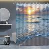 Elegant Beach Sunset Waterproof Shower Curtain – Perfect For Adding A Serene And Coastal Touch To Your Bathroom Decor