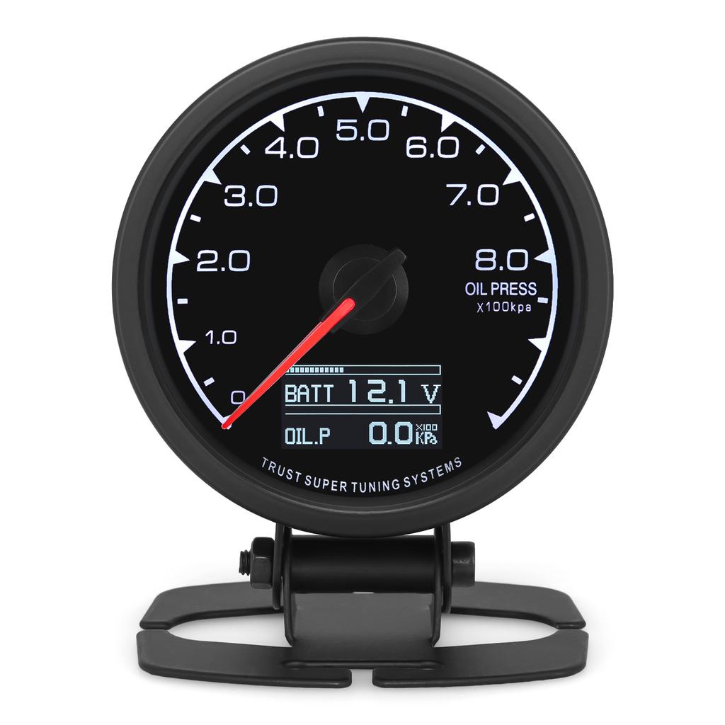 12V Automotive Oil Pressure Gauge + Oil Pressure Sensor 1/8 NPT 62mm Car Meter Digital Fuel Press Oil Manometer Diagnostic Tool