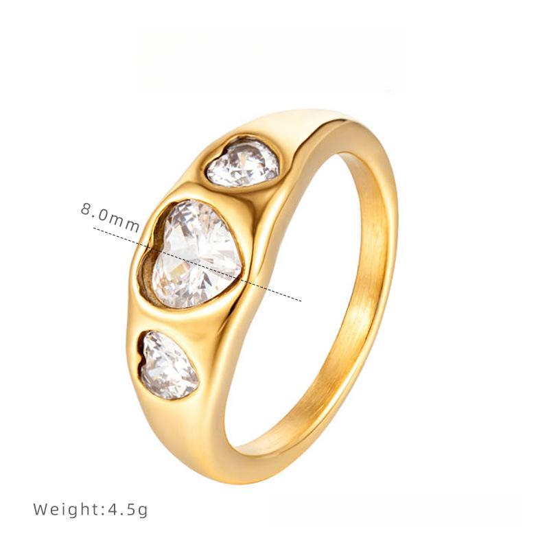 

Кольцо с бриллиантом из циркона Любовь , женское, нишевое, высококлассное, кольцо легкая роскошь , ювелирное изделие с гальваническим покрытием из титановой стали 6