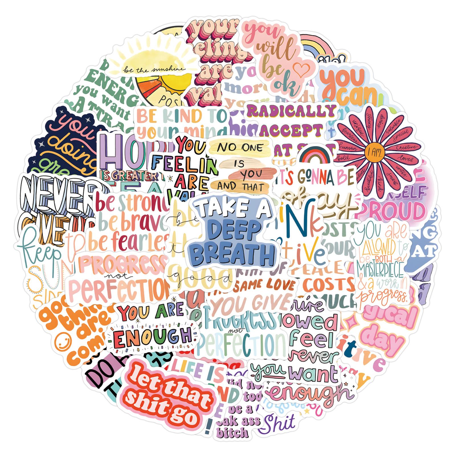 

55 Positivity Doodle Stickers Decorate Luggage Scooter DIY Cartoon Stickers