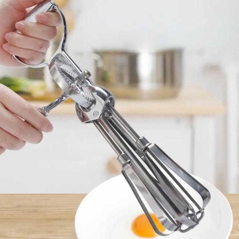 Nonrust Steel Hand Cranks Eggs Whisks Set Includes 4 Baking Tool Manual Eggs Whisks Set For Cream Batter Preparation