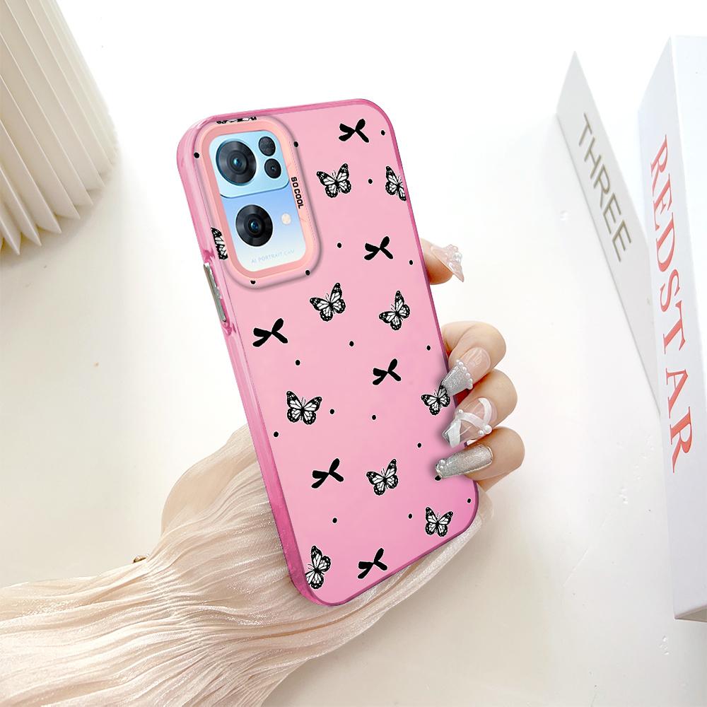 Painted Pattern Colorful Sliver Double Sided Hard Shell Shockproof Anti-fall Phone Casing for OnePlus OPPO Reno Realme