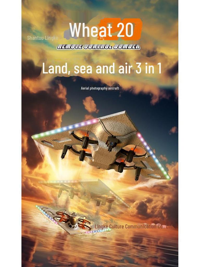 3-in-1 Amphibious Drone: Remote-Control Aerial Photography Toy