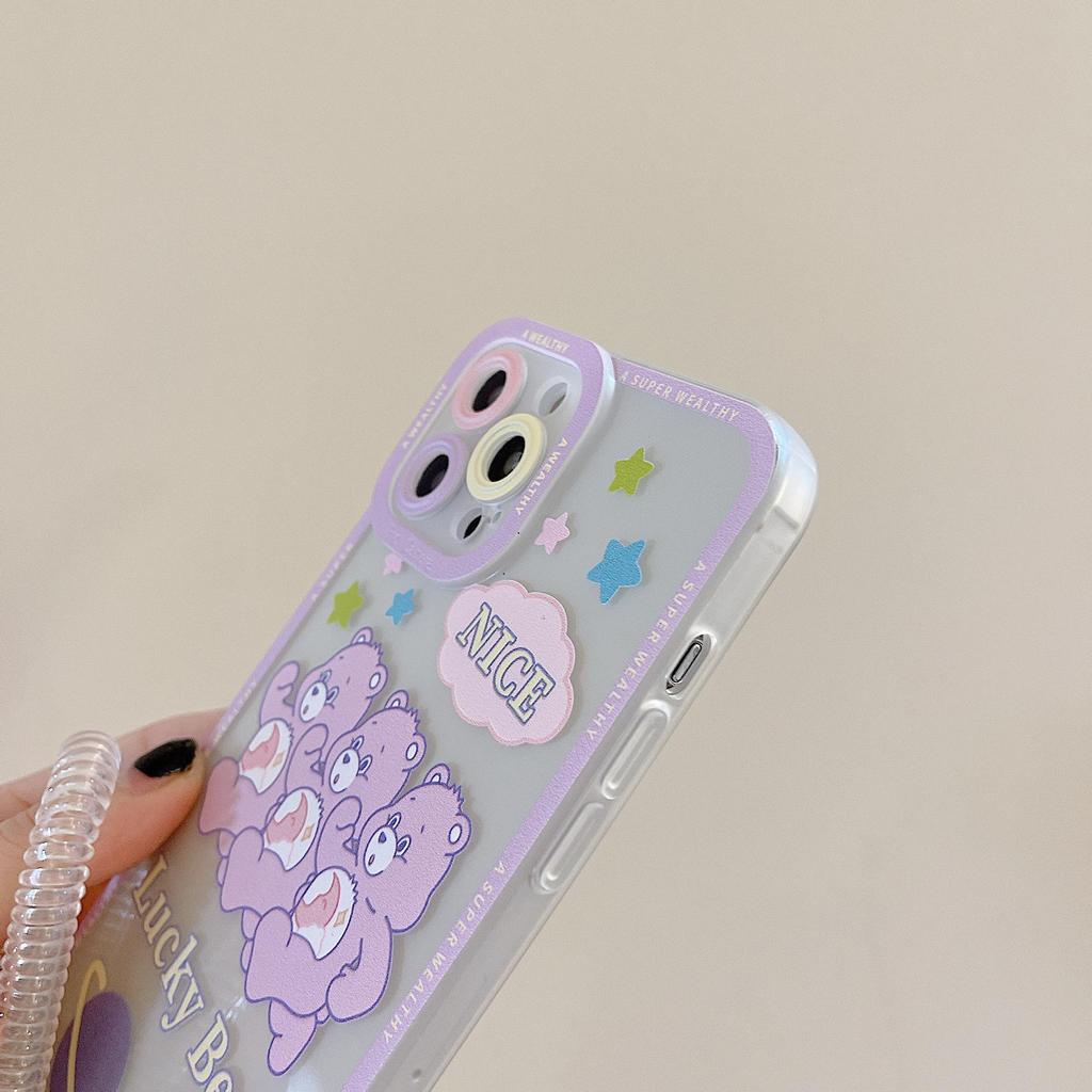 Zhitai Transparent Cartoon Bear Case for iPhone 15/14/XS/XR Promax