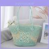 French Woven Straw Tote Bag With Zipper Closure For Casual Day Trips