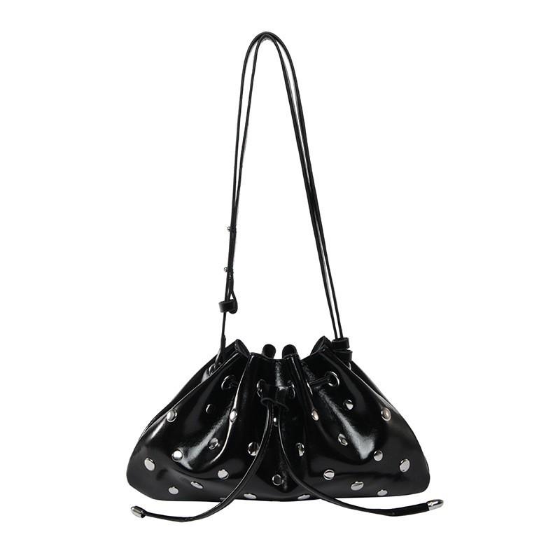All-matching Out-of-street Small Bag Women's Fashionable Rivet Design Commuter Cross-body Underarm Dumpling