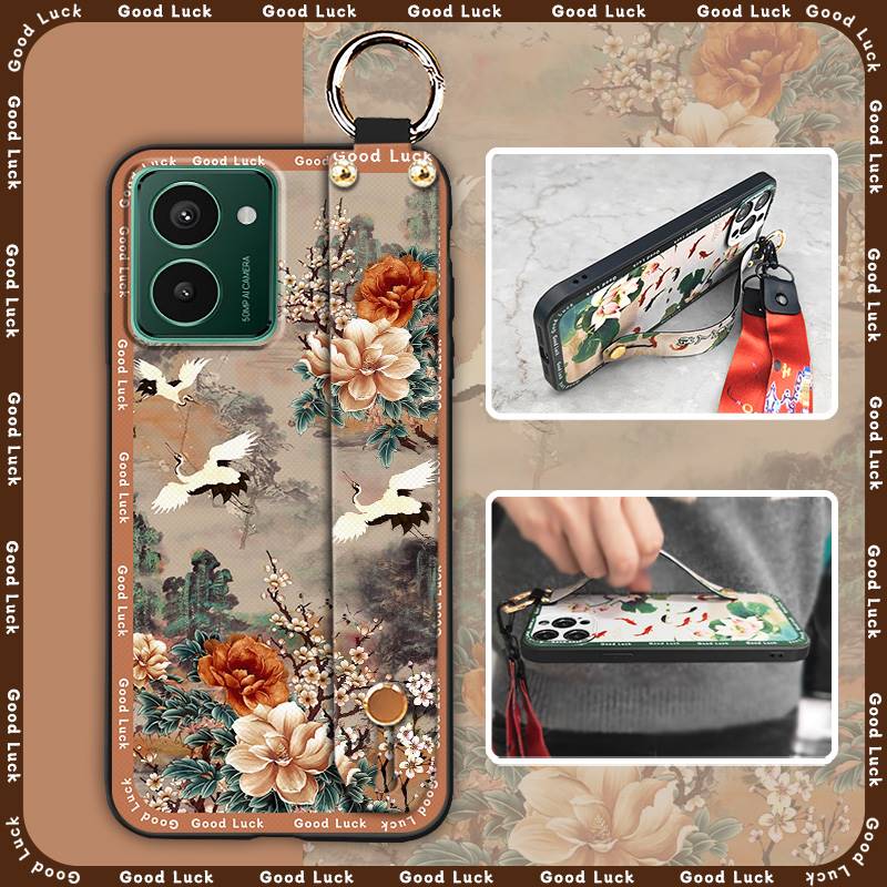 Waterproof Chinese style Phone Case For Nokia HMD Pulse/Pulse+/Pulse Pro Anti-knock Soft case Wristband Anti-dust Ring