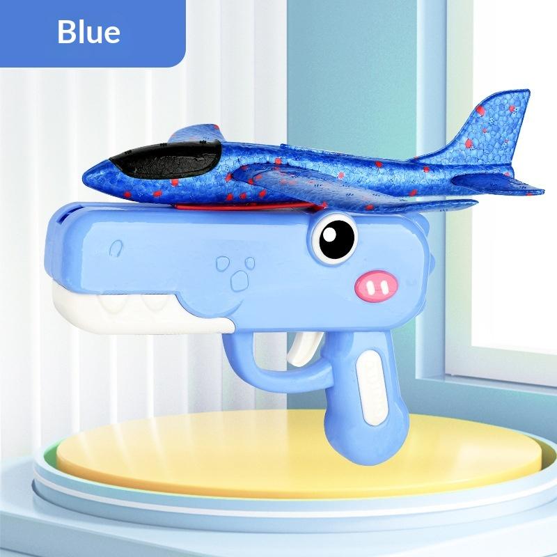 Children'S Ejection Aircraft Gun Toy Hand Throwing Foam Aircraft Glider Parent-Child Interactive Toy Gun Kids Outdoor Game