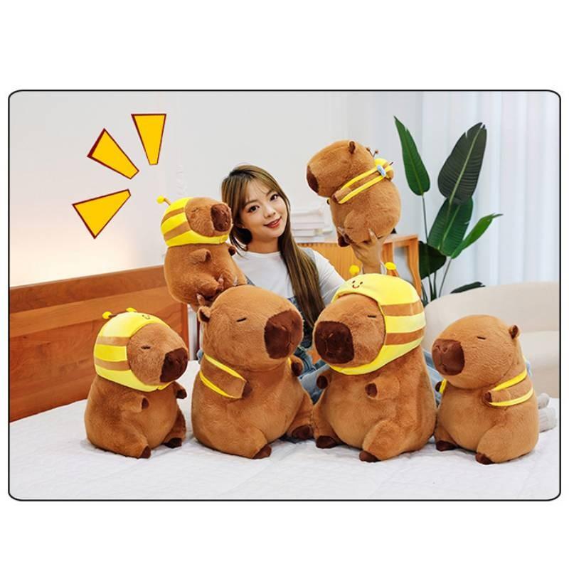 Plush Capybara Bee Toy Cartoon Stuffed Doll Living Room Decoration Gift Kids
