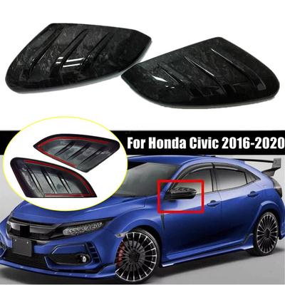 For Honda Civic 10th 2016- Car Rearview Side Mirror Cover Wing Cap Door Housing Shell Trim Sticker ABS Carbon Fiber/ Black