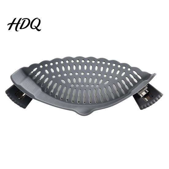 Clip-on Pasta Strainer Silicone Pot Edge Strainer Kitchen Colander for Vegetables Anti-slip Side Drainer Non Slip with Drip Guard Boiling