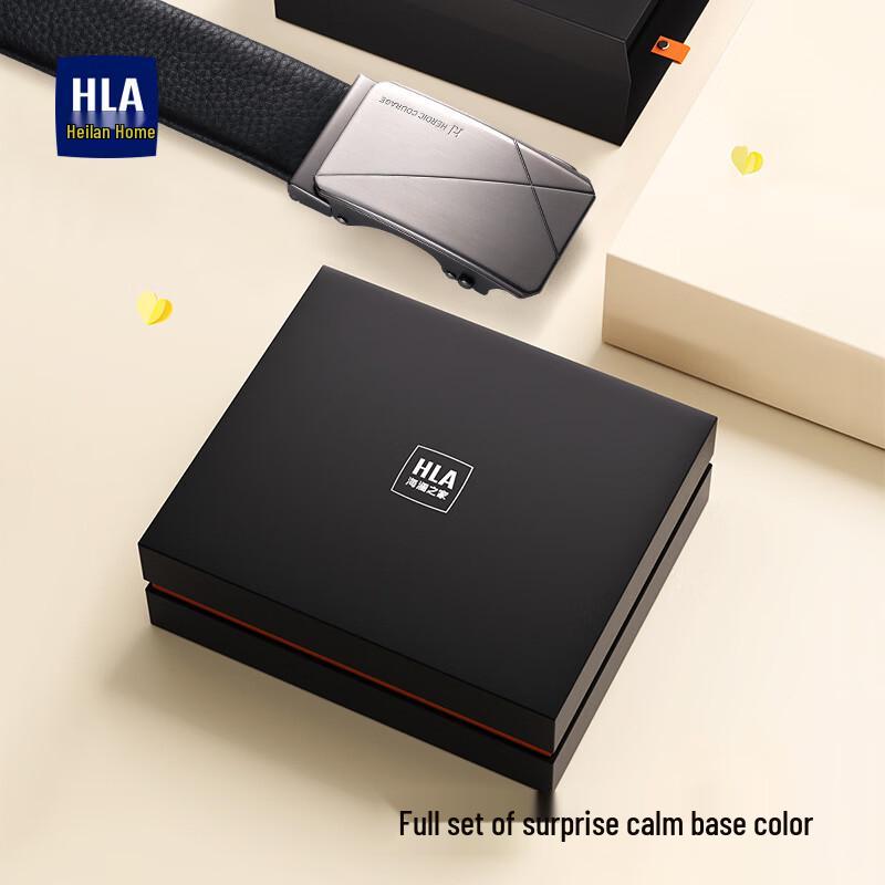 Hla Home Men s Genuine Leather Automatic Buckle Belt 120cm -125cm