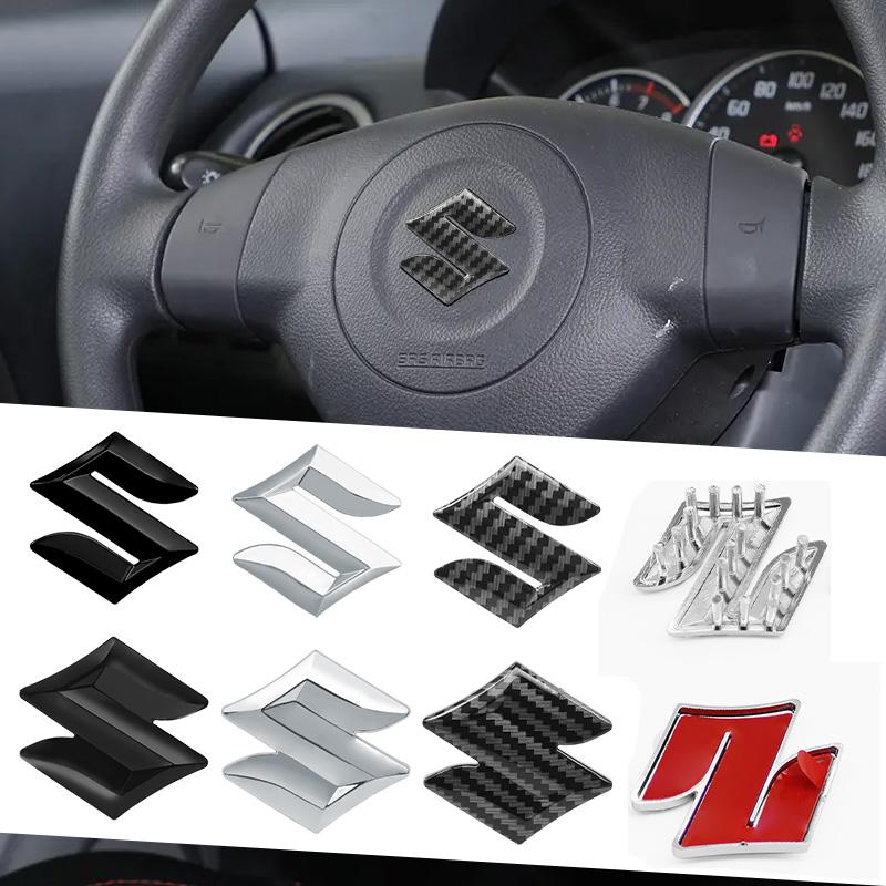 ABS 45mm 49mm 50mm Car Steering Wheel Logo Badge Sticker Decal Interior Accessory For Suzuki Swift SX4 Grand Vitara Baleno Jimny