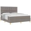 Cama com Base Box e Colchão Taupe 180 x 200 cm Tecido