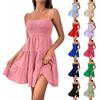Women's Summer Dress Beach One Neck Thin Strap Color Dress