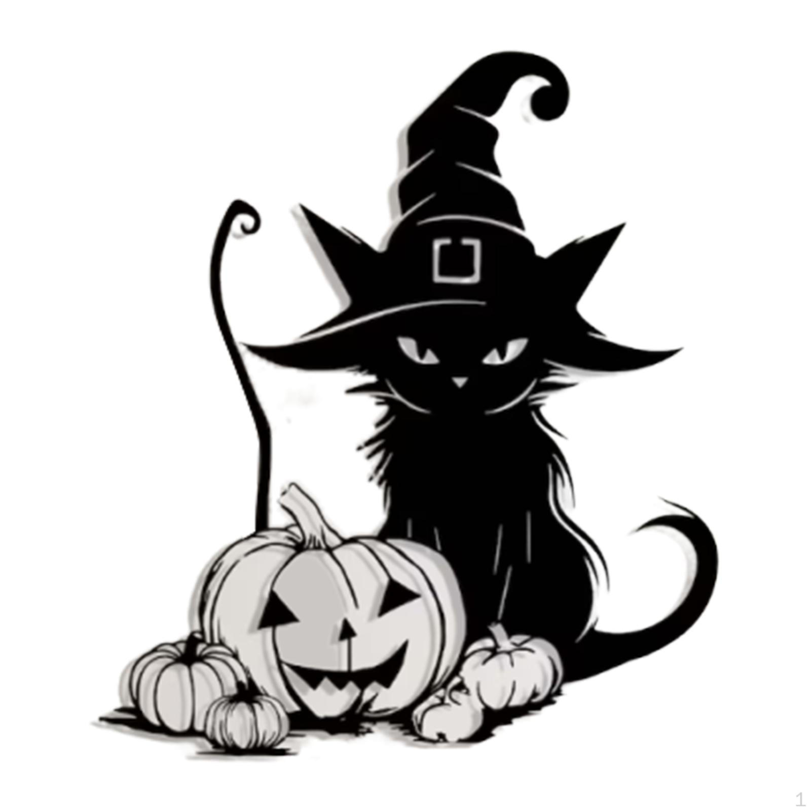 

Силуэт кошки Настенное украшение Металлический декор Компактный Декоративный Милый Хэллоуинский Артворк with Hat