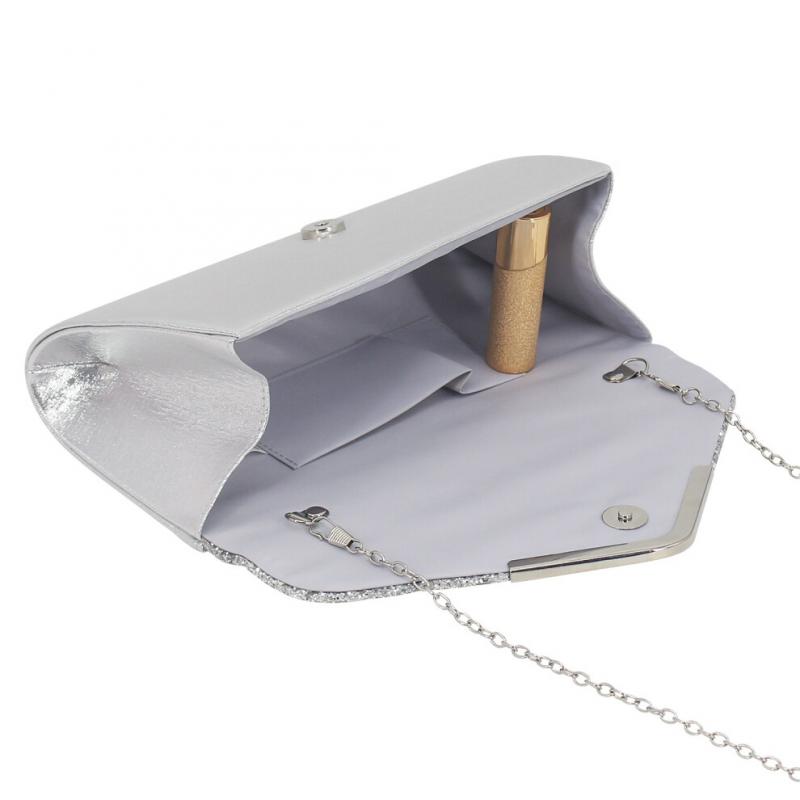 Ladies clutch glitter elegant evening bag shiny handbag