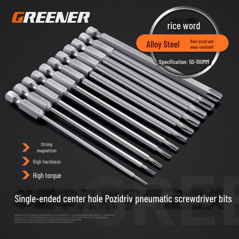 Lvlin S2 Single-ended Pozidriv Hex Wind Bit Screwdriver Head