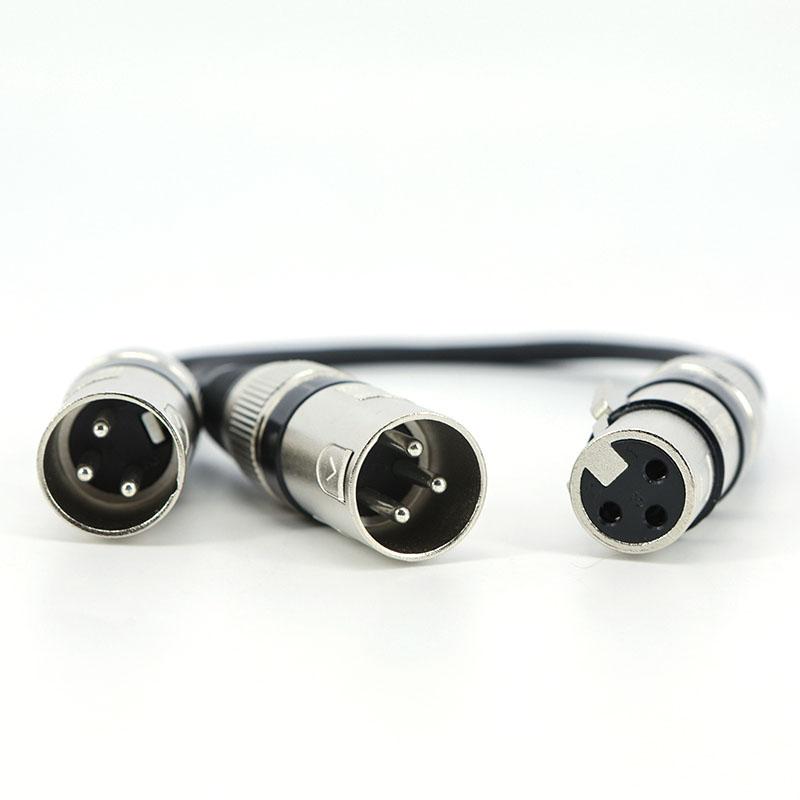 30cm 3-polig XLR Buchse auf 2 männliche XLR Y-Splitter Mikrofon DJ Kabel Konvertierung 2-fach 3-adrig 3p Stecker auf Buchse Adapter 30cm Kabel
