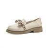 College Style Small Leather Shoes Women's Shallow Mouth Round Bow Single Shoes Two Wear Women's Shoes