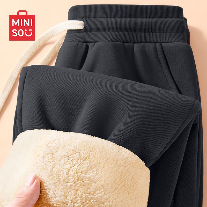 

MINISO Men s Winter Alpaca Fleece-lined Casual Pants 3XL