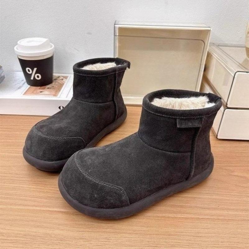 

Новая обувь универсальна, включает в себя высокие сапоги до середины икры, женские плоские повседневные флисовые ретро хлопковые сапоги. 35 чёрный