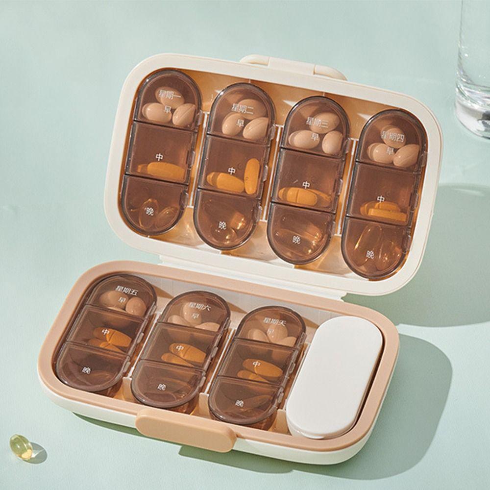Large Capacity Pill Case 21/22 Grids Medicine Storage Containers Medicine Divider Case  Outdoor
