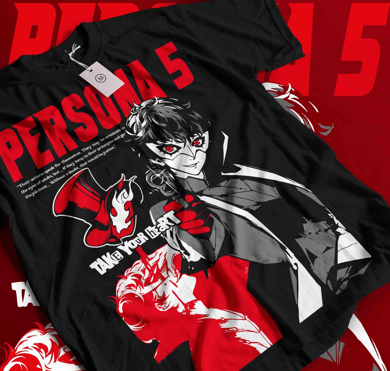 Persona 5, Goro Akechi, Shin Megami Tensei, Game Gift, Gaming Shirt, Anime T-Shirt, Manga Shirt, Gift for Gamer,Online Gamer Gift Video Game 2XL
